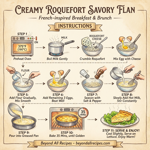 Creamy Roquefort Savory Flan instructions