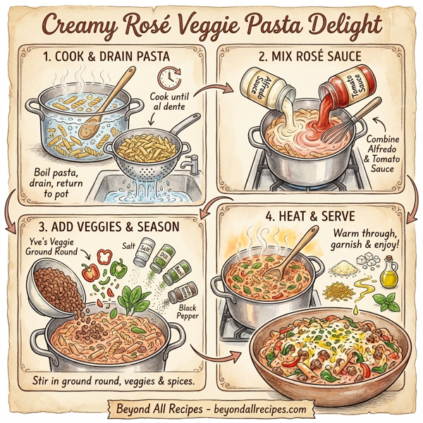 Creamy Rosé Veggie Pasta Delight instructions