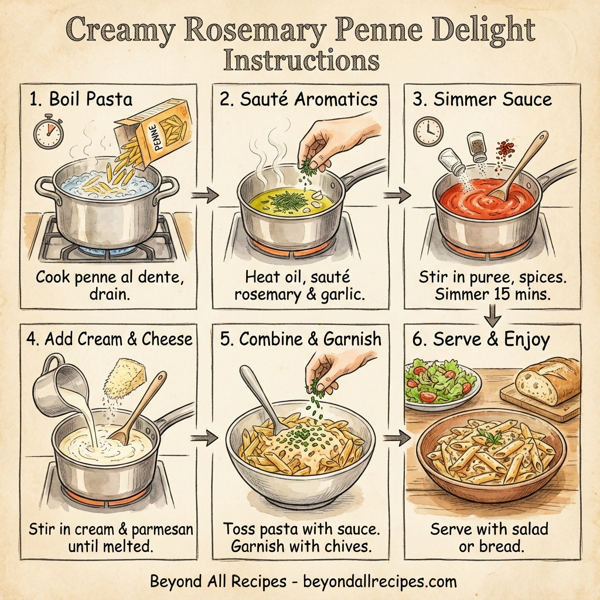 Creamy Rosemary Penne Delight instructions