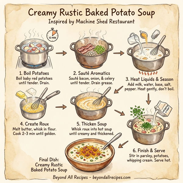 Creamy Rustic Baked Potato Soup instructions