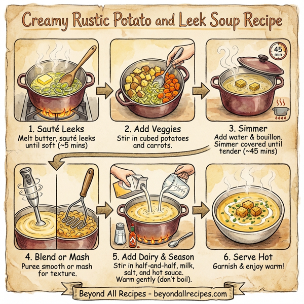 Creamy Rustic Potato and Leek Soup instructions