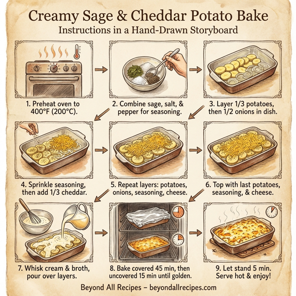 Creamy Sage and Cheddar Potato Bake instructions