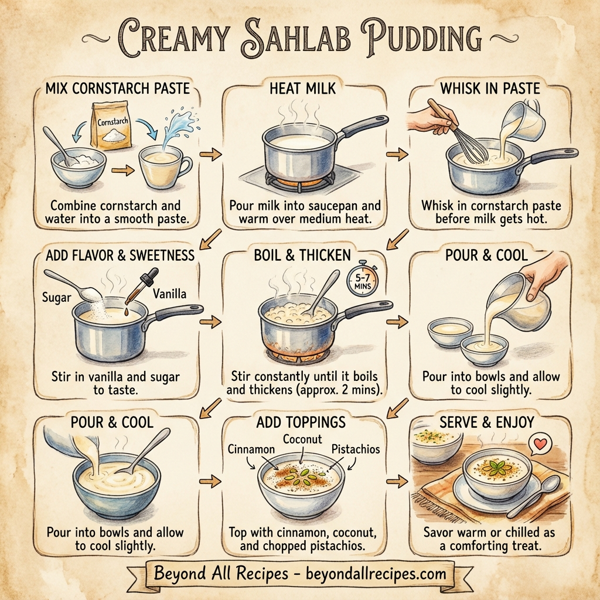 Creamy Sahlab Pudding with Toppings instructions