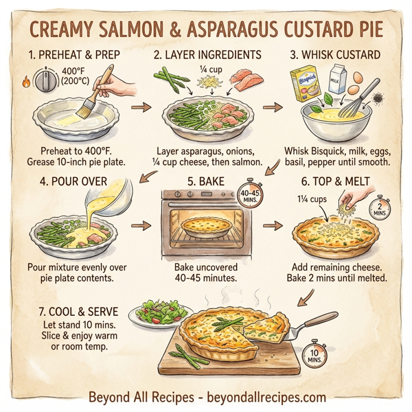 Creamy Salmon & Asparagus Custard Pie instructions