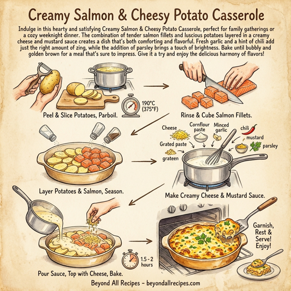 Creamy Salmon & Cheesy Potato Casserole instructions