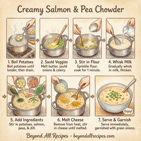 Creamy Salmon & Pea Chowder instructions