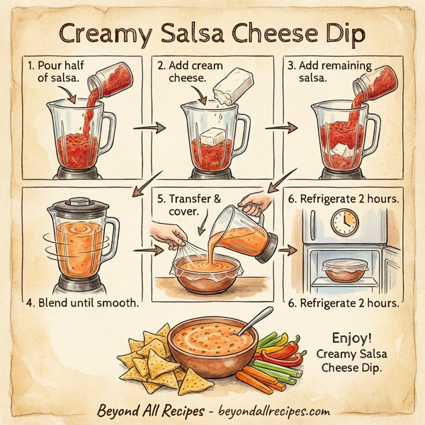 Creamy Salsa Cheese Dip instructions
