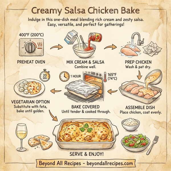 Creamy Salsa Chicken Bake instructions