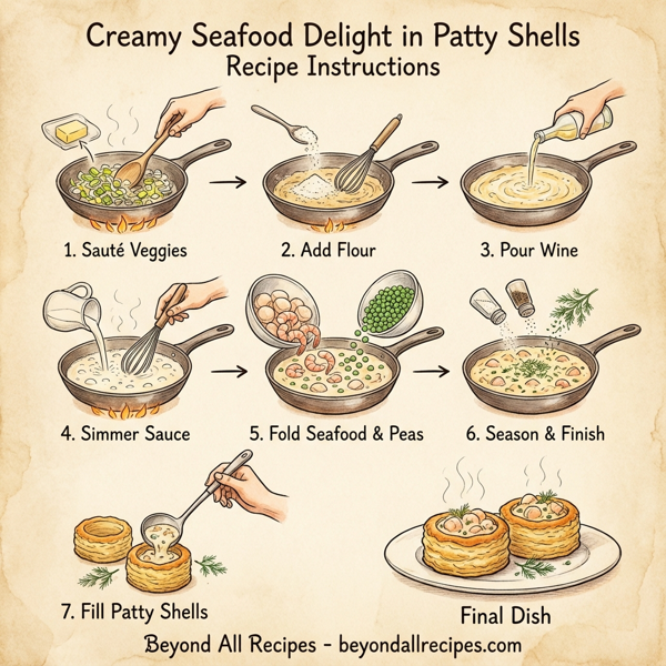 Creamy Seafood Delight in Patty Shells instructions