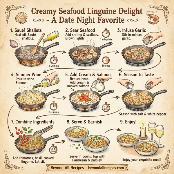 Creamy Seafood Linguine Delight instructions