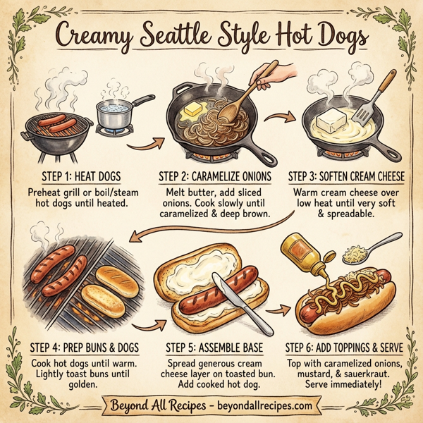 Creamy Seattle Style Hot Dogs instructions