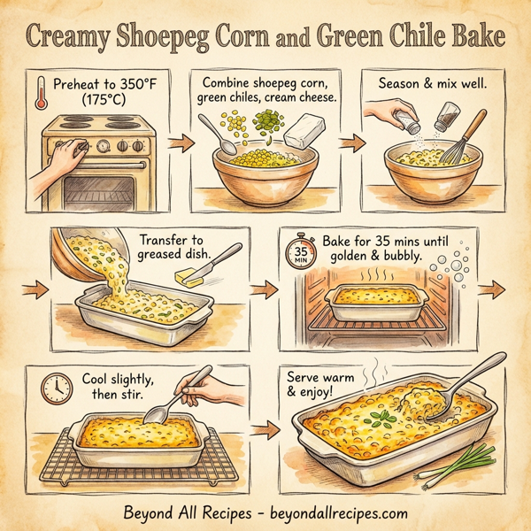 Creamy Shoepeg Corn and Green Chile Bake instructions
