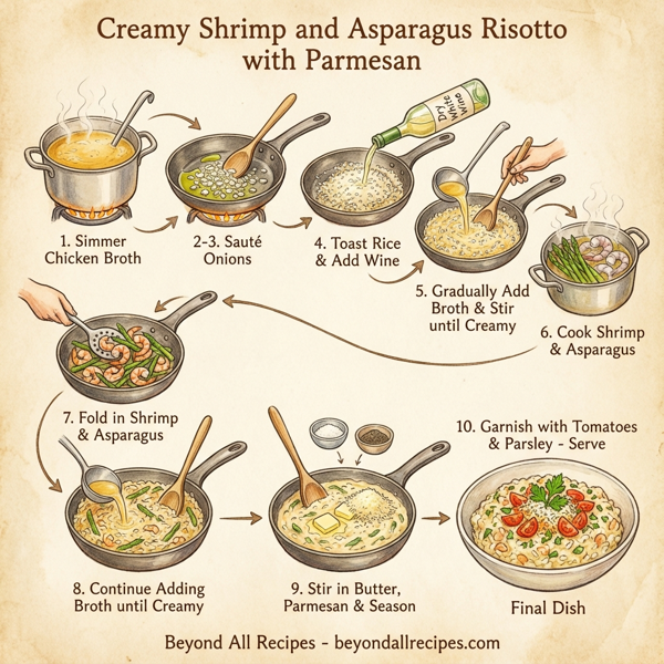 Creamy Shrimp and Asparagus Risotto with Parmesan instructions