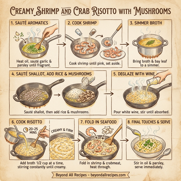 Creamy Shrimp and Crab Risotto with Mushrooms instructions