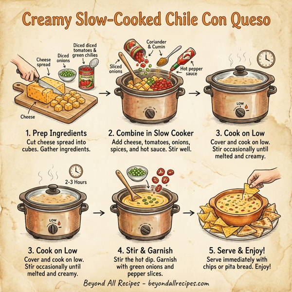 Creamy Slow-Cooked Chile Con Queso instructions