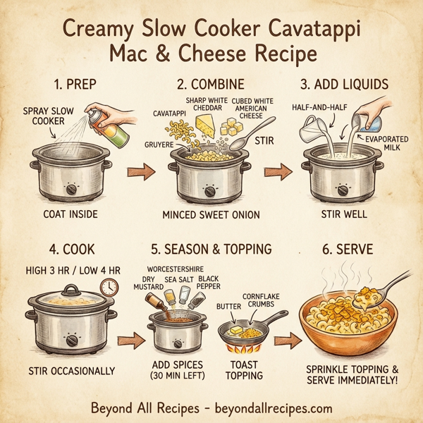 Creamy Slow Cooker Cavatappi Mac & Cheese instructions