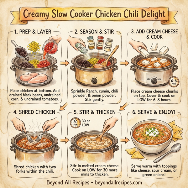 Creamy Slow Cooker Chicken Chili Delight instructions