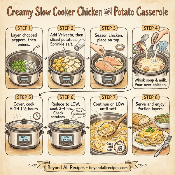 Creamy Slow Cooker Chicken and Potato Casserole instructions