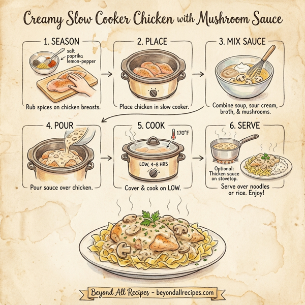 Creamy Slow Cooker Chicken with Mushroom Sauce instructions