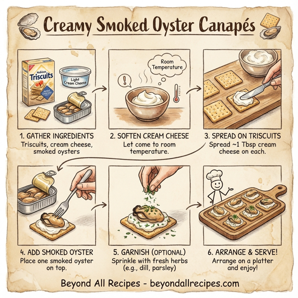 Creamy Smoked Oyster Canapés instructions