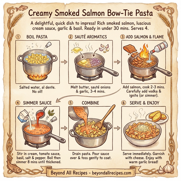 Creamy Smoked Salmon Bow-Tie Pasta instructions
