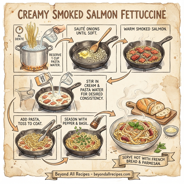 Creamy Smoked Salmon Fettuccine instructions