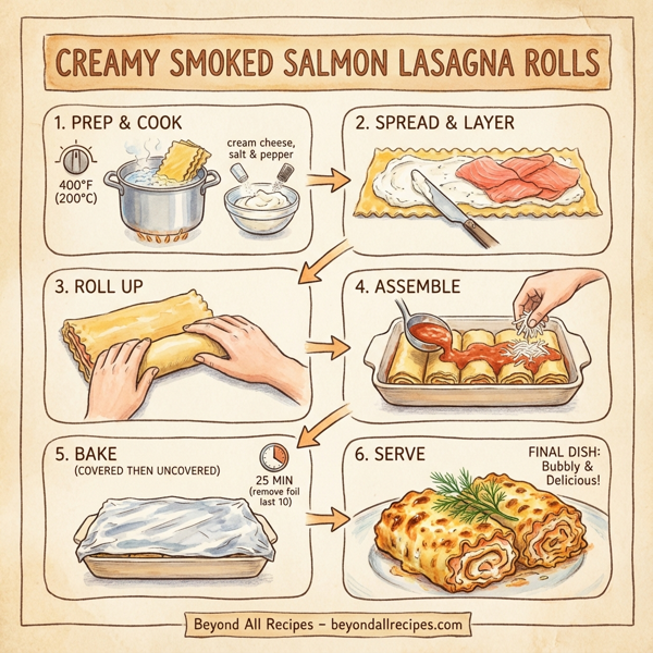 Creamy Smoked Salmon Lasagna Rolls instructions