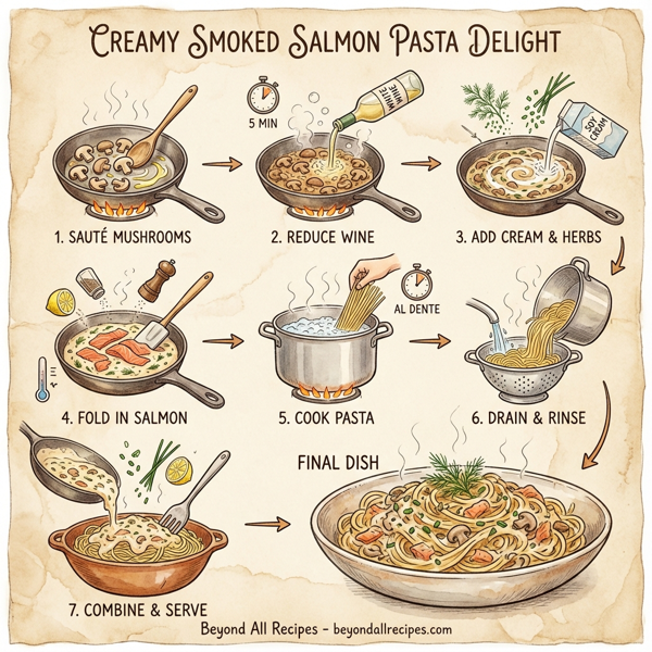 Creamy Smoked Salmon Pasta Delight instructions