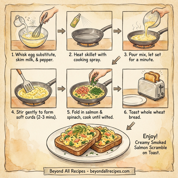 Creamy Smoked Salmon Scramble on Whole Wheat Toast instructions