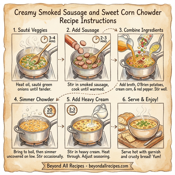 Creamy Smoked Sausage and Sweet Corn Chowder instructions