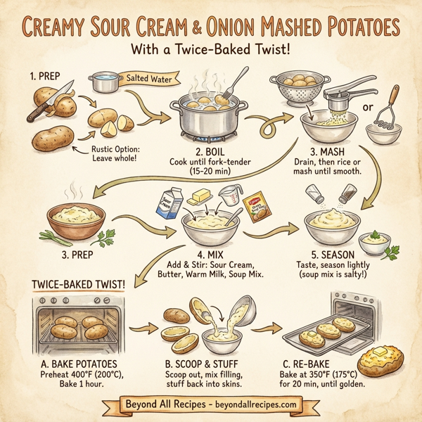 Creamy Sour Cream and Onion Mashed Potatoes instructions