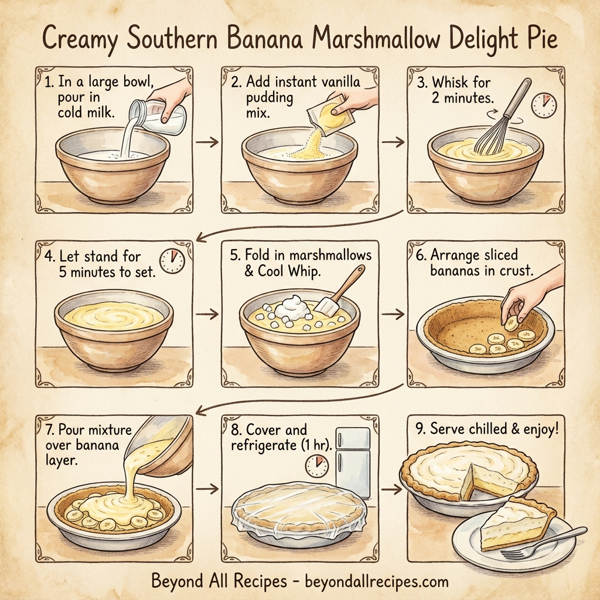 Creamy Southern Banana Marshmallow Delight Pie instructions