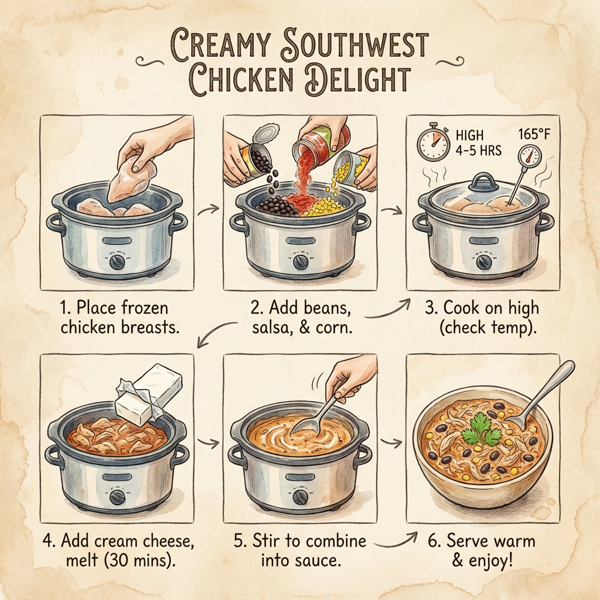 Creamy Southwest Chicken Delight instructions