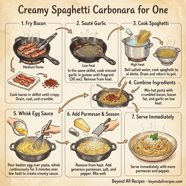 Creamy Spaghetti Carbonara for One instructions