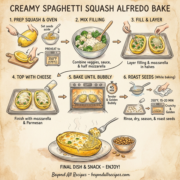 Creamy Spaghetti Squash Alfredo Bake instructions