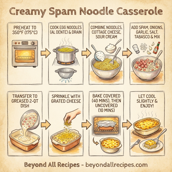 Creamy Spam Noodle Casserole instructions