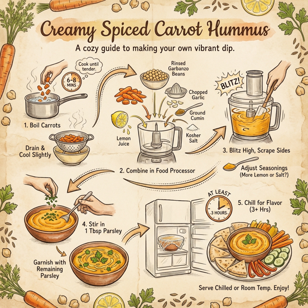 Creamy Spiced Carrot Hummus instructions
