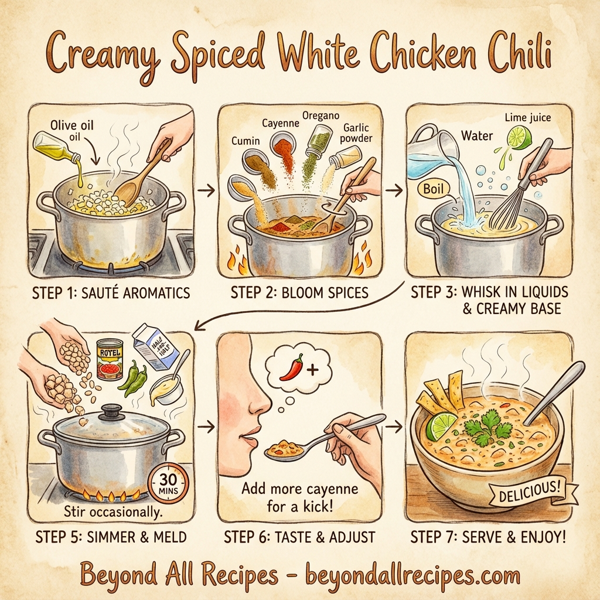 Creamy Spiced White Chicken Chili instructions