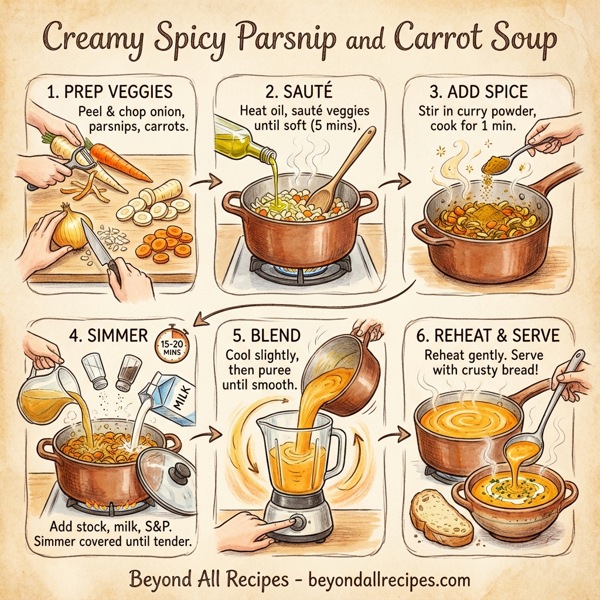 Creamy Spicy Parsnip and Carrot Soup instructions