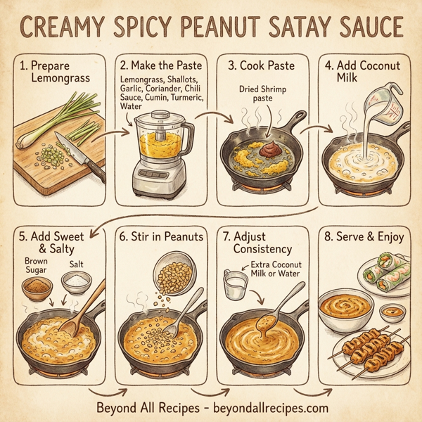 Creamy Spicy Peanut Satay Sauce instructions