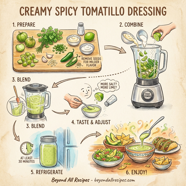 Creamy Spicy Tomatillo Dressing instructions