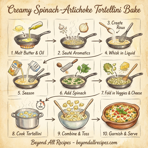 Creamy Spinach-Artichoke Tortellini Bake instructions