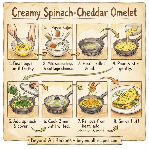 Creamy Spinach-Cheddar Omelet instructions