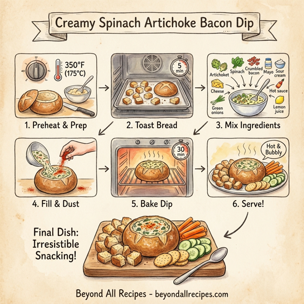 Creamy Spinach Artichoke Bacon Dip instructions