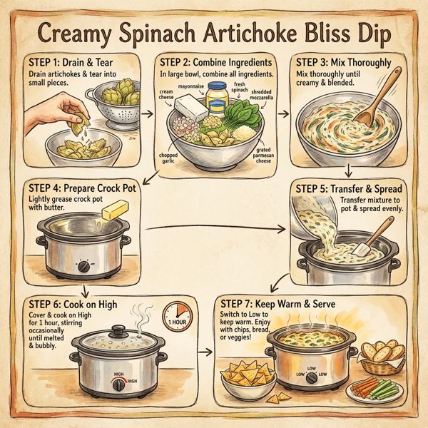 Creamy Spinach Artichoke Bliss Dip instructions