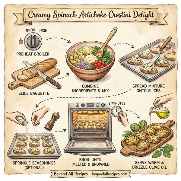 Creamy Spinach Artichoke Crostini Delight instructions