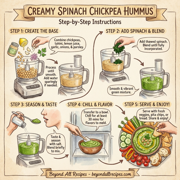 Creamy Spinach Chickpea Hummus instructions