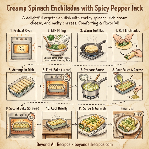 Creamy Spinach Enchiladas with Spicy Pepper Jack instructions