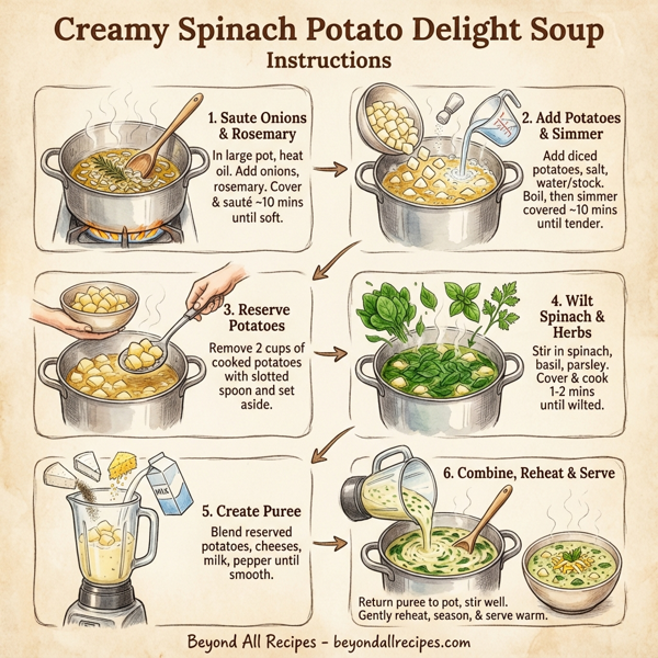 Creamy Spinach Potato Delight Soup instructions