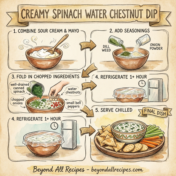 Creamy Spinach Water Chestnut Dip instructions